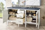 Addison 60" Double Vanity, Glossy White w/ 3 CM Charcoal Soapstone Silestone Top
