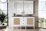 Addison 60" Double Vanity, Glossy White w/ 3 CM Charcoal Soapstone Silestone Top