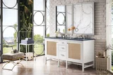 Addison 60" Double Vanity, Glossy White w/ 3 CM Charcoal Soapstone Silestone Top