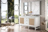 Addison 60" Double Vanity, Glossy White w/ 3 CM Ethereal Noctis Top