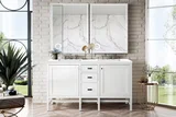 Addison 60" Double Vanity, Glossy White w/ 3 CM White Zeus Silestone Top