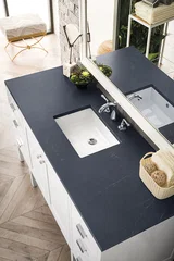 Addison 60" Single Vanity, Glossy White w/ 3 CM Charcoal Soapstone Silestone Top
