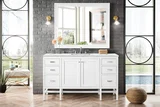 Addison 60" Single Vanity, Glossy White w/ 3 CM Ethereal Noctis Top