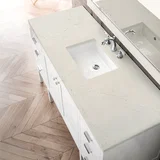 Addison 60" Single Vanity, Glossy White, w/ 3 CM Siberian Silestone Top