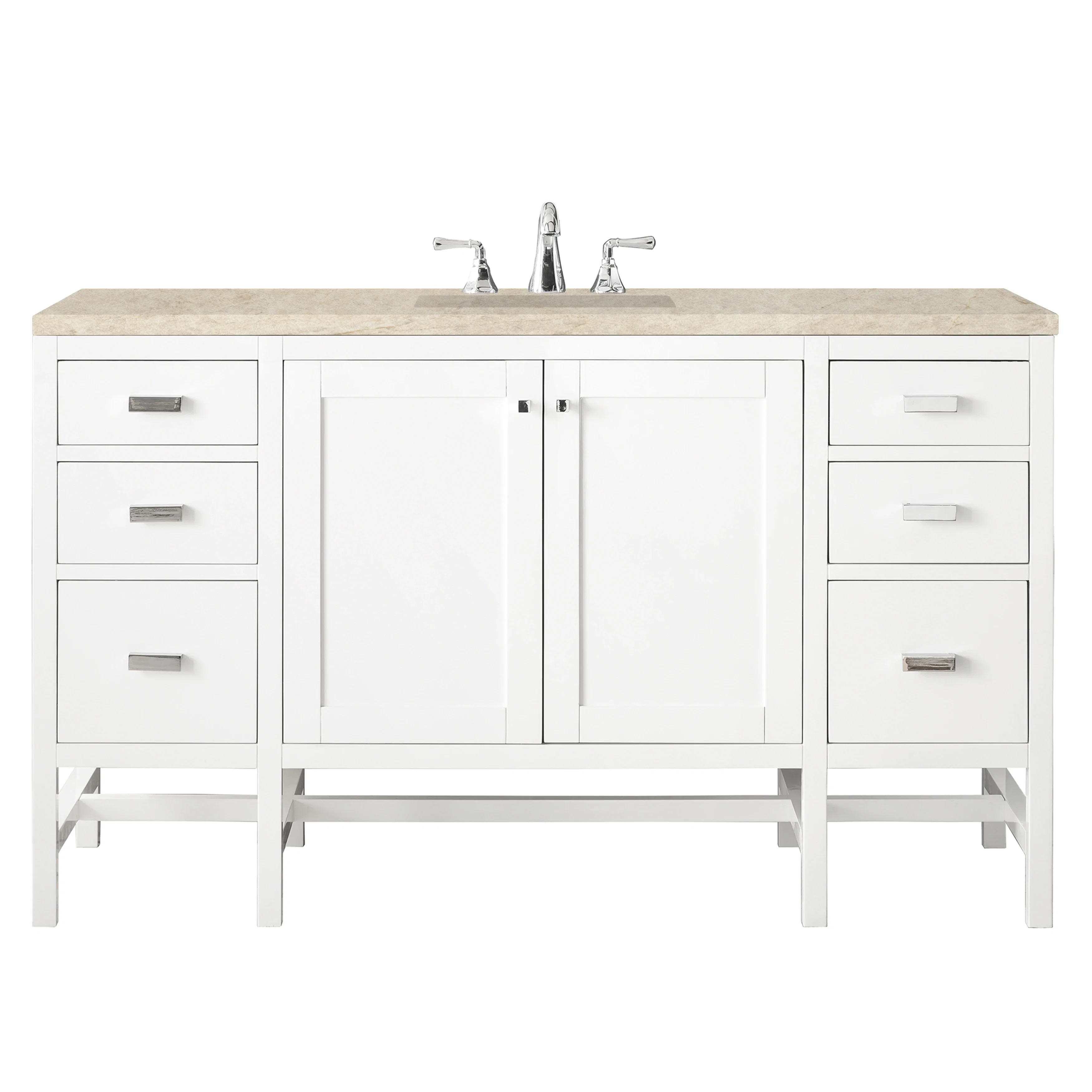 Addison 60" Single Vanity, Glossy White, w/ 3 CM Tajnar Eclos Top