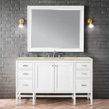 Addison 60" Single Vanity, Glossy White, w/ 3 CM Tajnar Eclos Top