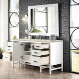 Addison 60" Single Vanity, Glossy White, w/ 3 CM Tajnar Eclos Top