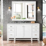 Addison 60" Single Vanity, Glossy White w/ 3 CM Victorian Silver Silestone Top