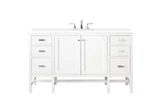 Addison 60" Single Vanity, Glossy White w/ 3 CM White Zeus Silestone Top