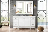Addison 60" Single Vanity, Glossy White w/ 3 CM White Zeus Silestone Top