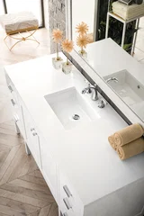Addison 60" Single Vanity, Glossy White w/ 3 CM White Zeus Silestone Top