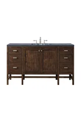 Addison 60" Single Vanity, Mid-Century Acacia w/ 3 CM Charcoal Soapstone Silestone Top
