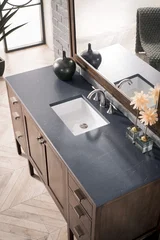 Addison 60" Single Vanity, Mid-Century Acacia w/ 3 CM Charcoal Soapstone Silestone Top