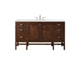 Addison 60" Single Vanity, Mid-Century Acacia w/ 3 CM Eternal Jasmine Pearl Silestone Top