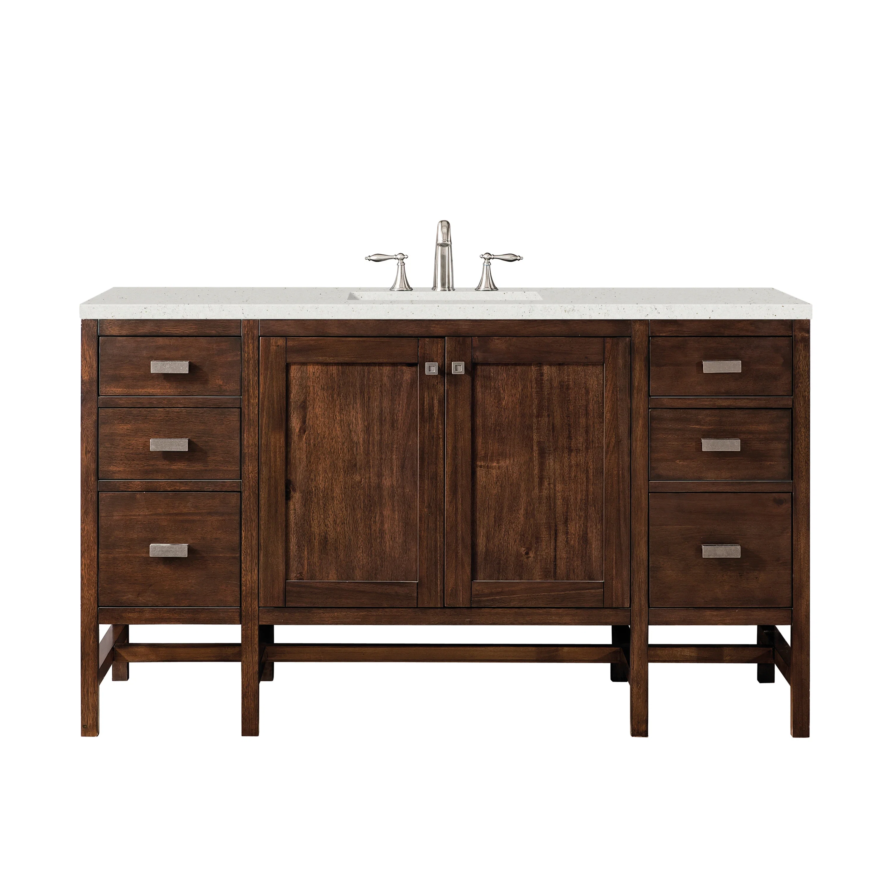 Addison 60" Single Vanity, Mid-Century Acacia w/ 3 CM Lime Delight Silestone Top