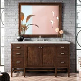 Addison 60" Single Vanity, Mid-Century Acacia w/ 3 CM Lime Delight Silestone Top