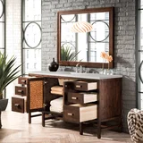 Addison 60" Single Vanity, Mid-Century Acacia w/ 3 CM Lime Delight Silestone Top