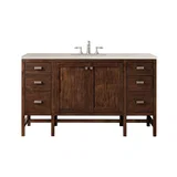 Addison 60" Single Vanity, Mid-Century Acacia, w/ 3 CM Siberian Silestone Top