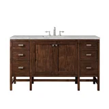 Addison 60" Single Vanity, Mid-Century Acacia w/ 3 CM Victorian Silver Silestone Top