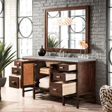 Addison 60" Single Vanity, Mid-Century Acacia w/ 3 CM Victorian Silver Silestone Top