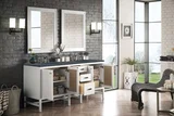 Addison 72" Double Vanity, Glossy White w/ 3 CM Charcoal Soapstone Silestone Top