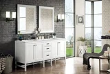 Addison 72" Double Vanity, Glossy White w/ 3 CM Ethereal Noctis Top