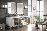 Addison 72" Double Vanity, Glossy White w/ 3 CM Ethereal Noctis Top