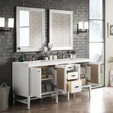 Addison 72" Double Vanity, Glossy White w/ 3 CM Lime Delight Silestone Top
