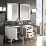 Addison 72" Double Vanity, Glossy White w/ 3 CM Parisien Bleu Silestone Top