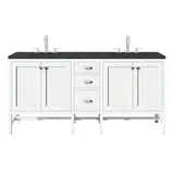 Addison 72" Double Vanity, Glossy White, w/ 3 CM Phantome Eclos Top