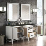 Addison 72" Double Vanity, Glossy White, w/ 3 CM Phantome Eclos Top