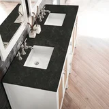 Addison 72" Double Vanity, Glossy White, w/ 3 CM Phantome Eclos Top
