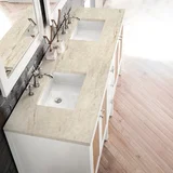 Addison 72" Double Vanity, Glossy White, w/ 3 CM Tajnar Eclos Top