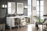 Addison 72" Double Vanity, Glossy White w/ 3 CM White Zeus Silestone Top
