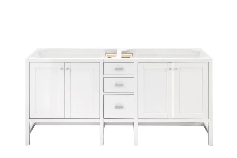 Addison 72" Double Vanity Cabinet, Glossy White