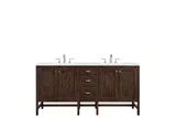 Addison 72" Double Vanity, Mid-Century Acacia w/ 3 CM Eternal Jasmine Pearl Silestone Top