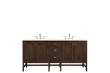 Addison 72" Double Vanity, Mid-Century Acacia w/ 3 CM Eternal Marfil Silestone Top