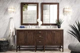 Addison 72" Double Vanity, Mid-Century Acacia w/ 3 CM Eternal Marfil Silestone Top