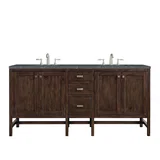 Addison 72" Double Vanity, Mid-Century Acacia w/ 3 CM Parisien Bleu Silestone Top