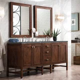 Addison 72" Double Vanity, Mid-Century Acacia w/ 3 CM Parisien Bleu Silestone Top