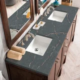 Addison 72" Double Vanity, Mid-Century Acacia w/ 3 CM Parisien Bleu Silestone Top