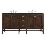 Addison 72" Double Vanity, Mid-Century Acacia, w/ 3 CM Phantome Eclos Top