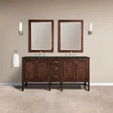 Addison 72" Double Vanity, Mid-Century Acacia, w/ 3 CM Phantome Eclos Top