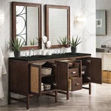 Addison 72" Double Vanity, Mid-Century Acacia, w/ 3 CM Phantome Eclos Top