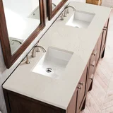 Addison 72" Double Vanity, Mid-Century Acacia, w/ 3 CM Siberian Silestone Top