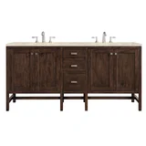 Addison 72" Double Vanity, Mid-Century Acacia, w/ 3 CM Tajnar Eclos Top