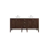 Addison 72" Double Vanity, Mid-Century Acacia w/ 3 CM White Zeus Silestone Top
