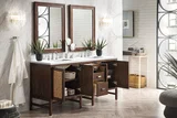 Addison 72" Double Vanity, Mid-Century Acacia w/ 3 CM White Zeus Silestone Top