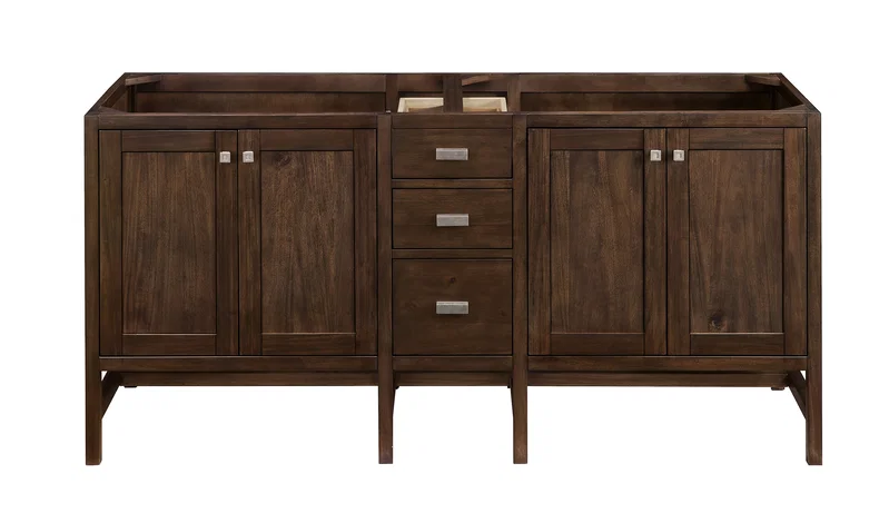 Addison 72" Double Vanity Cabinet, Mid-Century Acacia