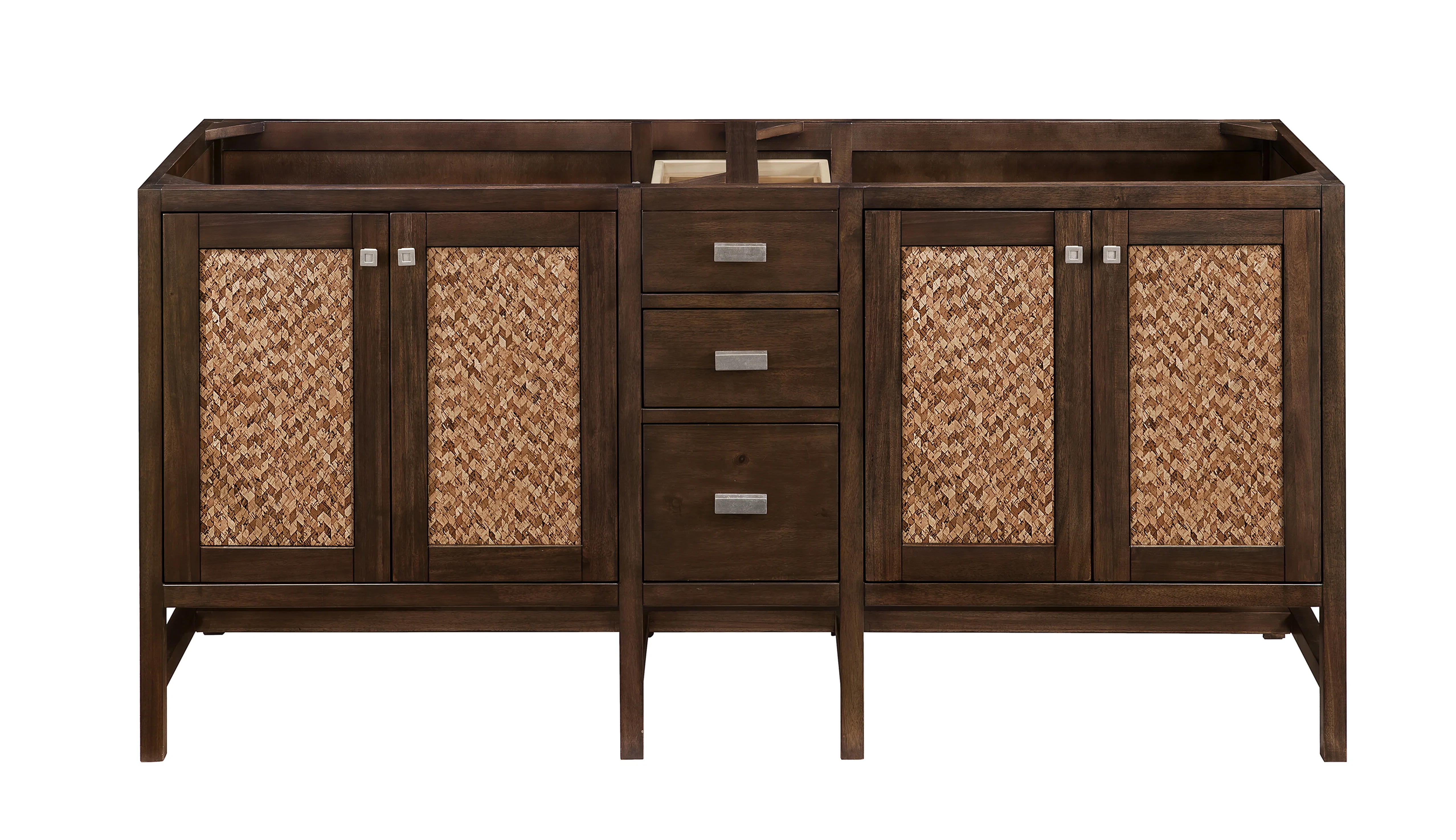 Addison 72" Double Vanity Cabinet, Mid-Century Acacia